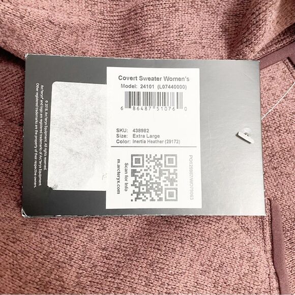 NWT Arc’teryx Covert Sweater Activewear Mauve Inertia Heather Womens Size XL NEW - Picture 12 of 16
